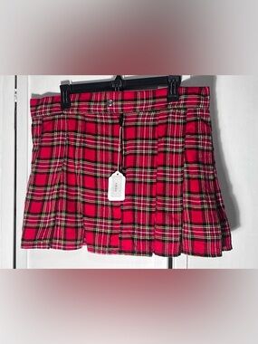 NWT! Lavish by Daisy Corsets 2XL Red Plaid Mini Skirt